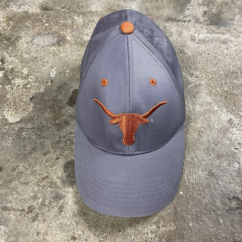 Texas Longhorns Cap Strap Back Adjustable Gray College NCAA Graphic